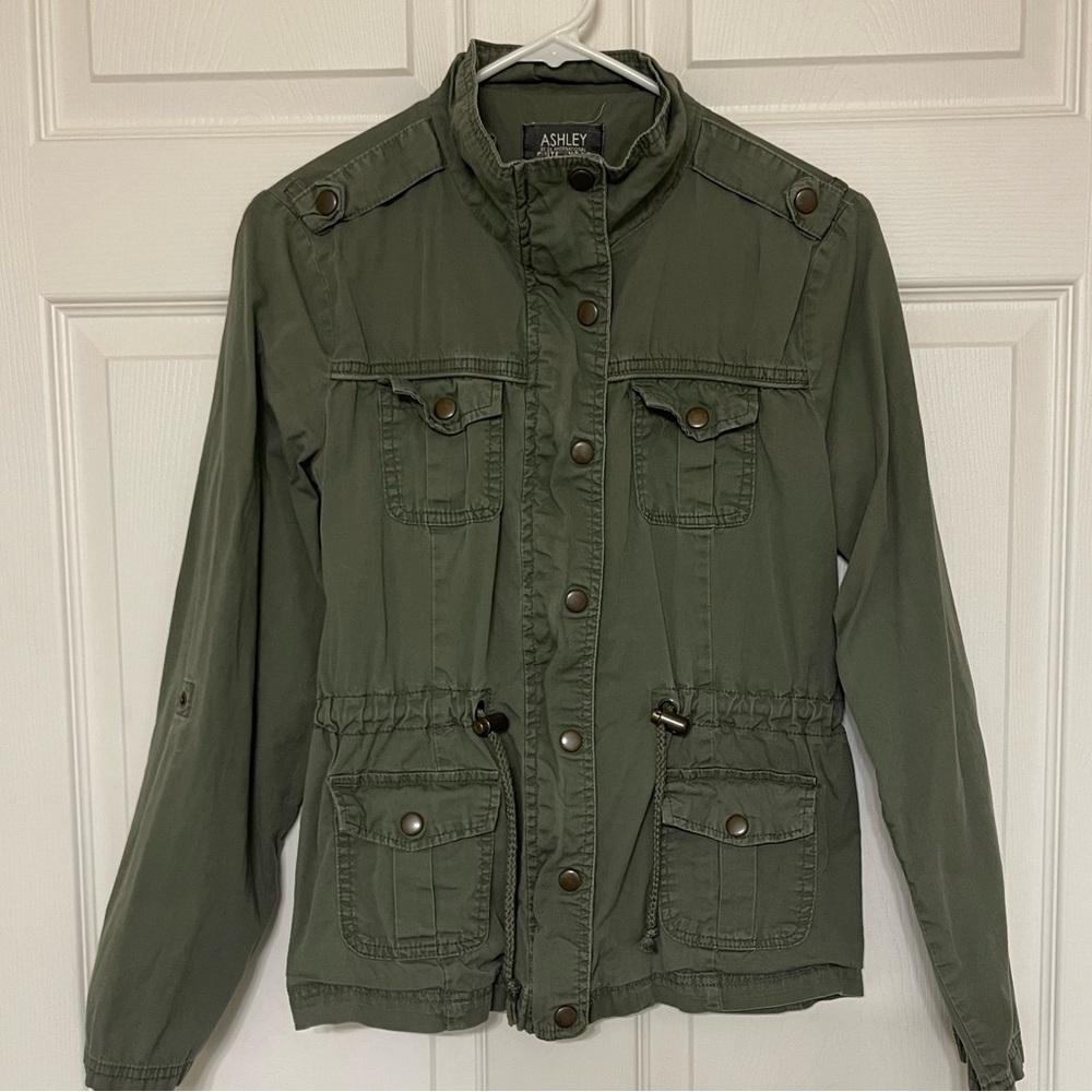 Ashley By 26 International Olive Green Fall Jacket - Size Medium